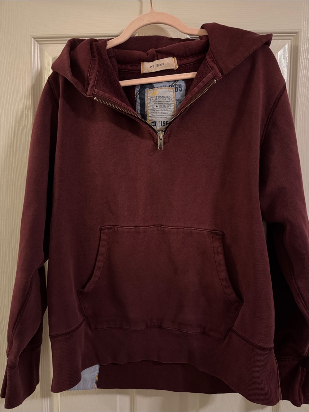 GAP Vintage Half-Zip Burgundy Sweatshirt
